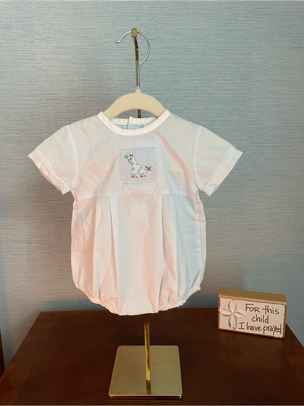 Carriage Boutique Giraffe Smocked Bubble - Preemie